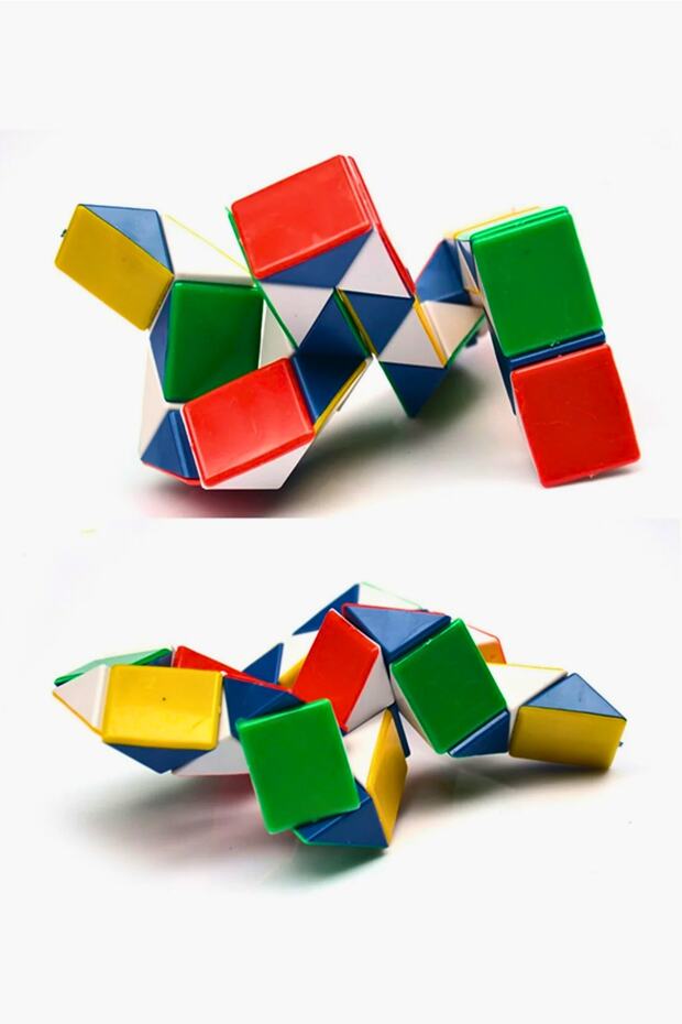 Renkli Yılan Kare Puzzle Eğitici Magic Küp Bükülebilen Şekillendirilen Yılan Zeka Küpü Yapboz Puzzle - 5