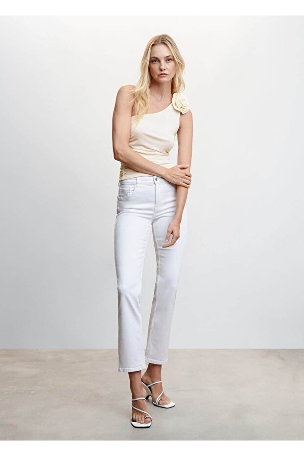 Çiçekli Asimetrik Bluz - 2