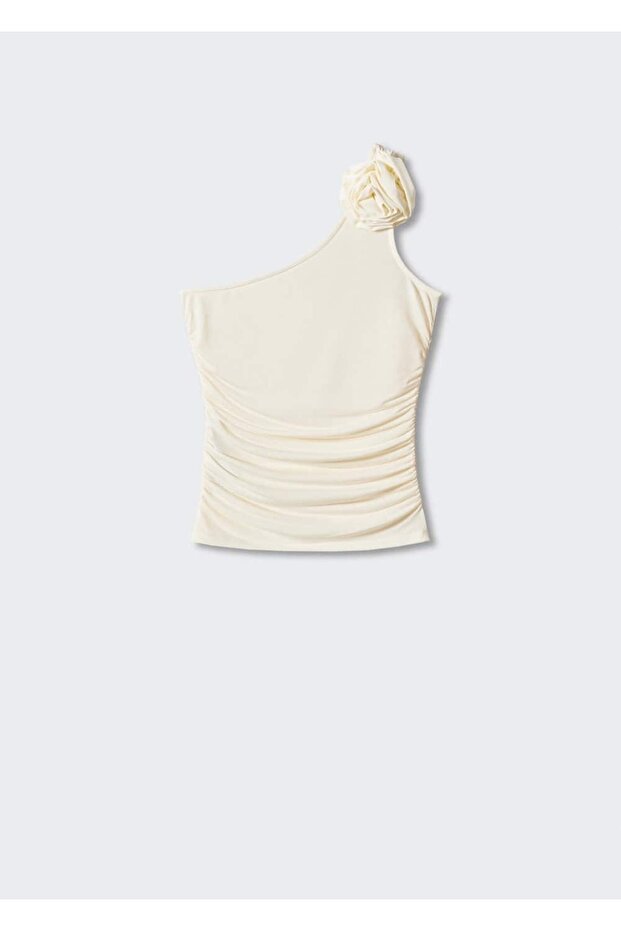 Çiçekli Asimetrik Bluz - 3