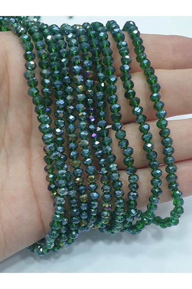 Crystal Beads - 4mm Green (( 10 Strings ))