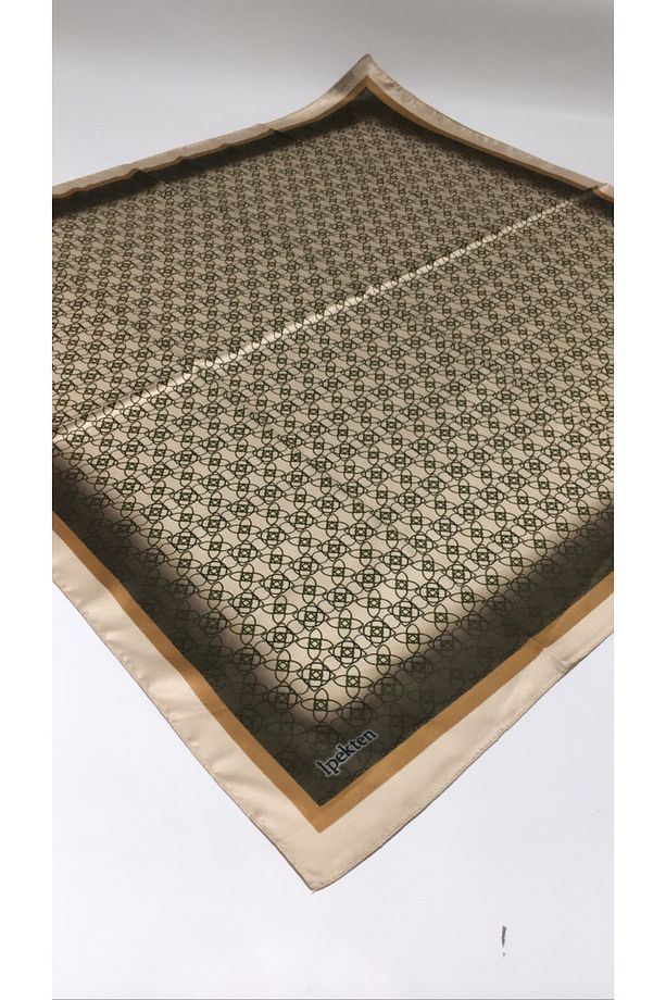 Digital Baskı Twill Eşarp Etnik Desen (kremtaba) - 2