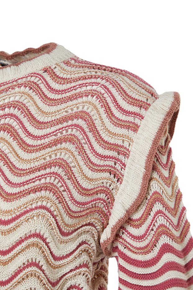 Трикотажний светр-пуловер з візерунком з оборками Tas Self TWOAW24KZ00119 - 7