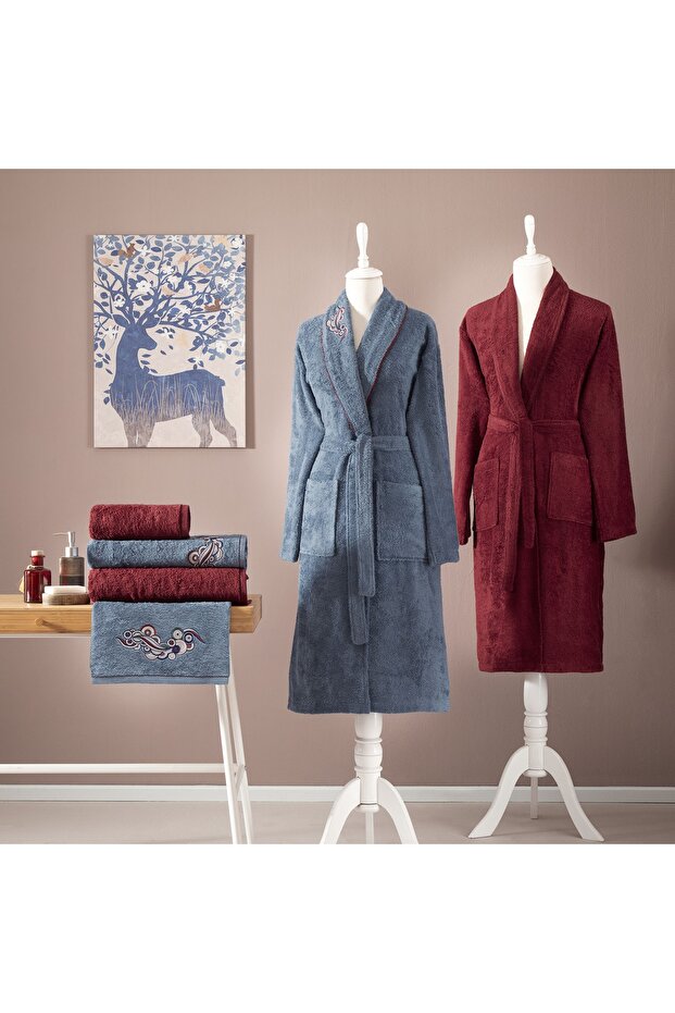 Troya Elegans Bamboo Family Set of 6 Blue Claret Red