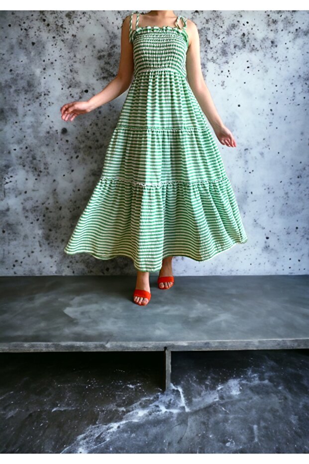 Cotton Katlı Elbise - 6