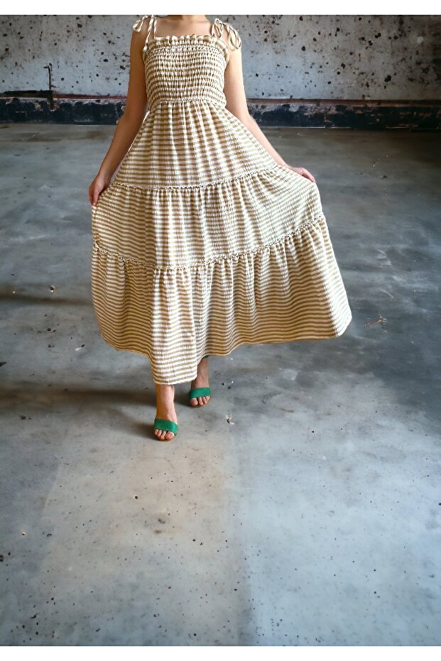 Cotton Katlı Elbise - 2