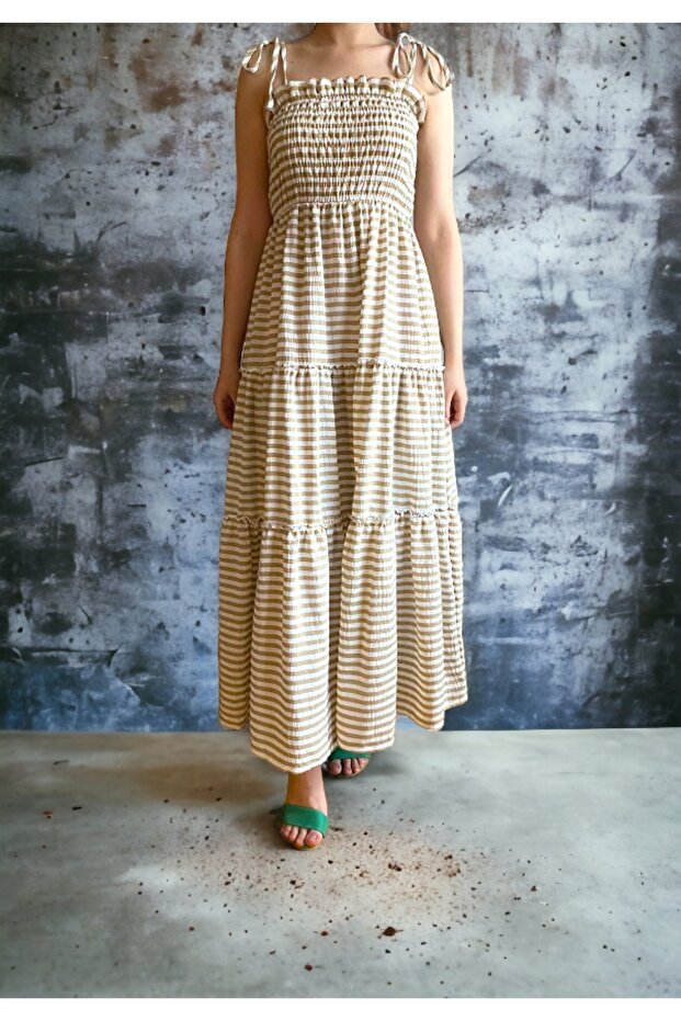 Cotton Katlı Elbise - 3