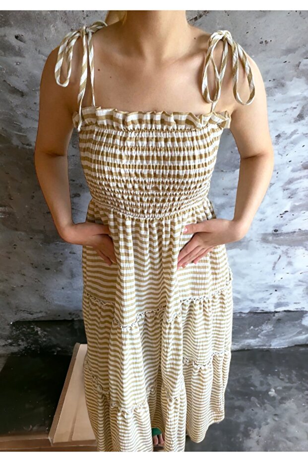 Cotton Katlı Elbise - 7