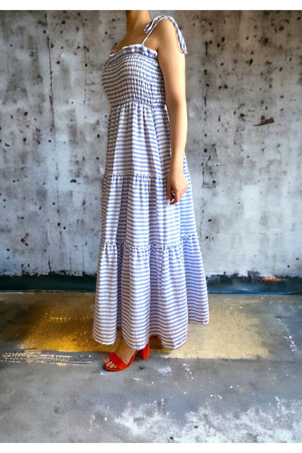 Cotton Katlı Elbise - 7