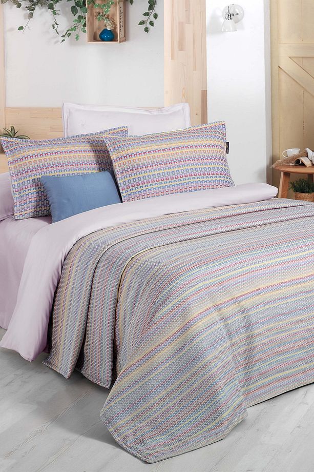 Libby Multicolour Çift Kişilik Yatak Örtüsü Seti - 3