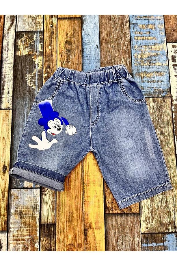 Unisex Çocuk / Kot Kapri Şort/ Kapri Şort/ Çocuk Şort - 2