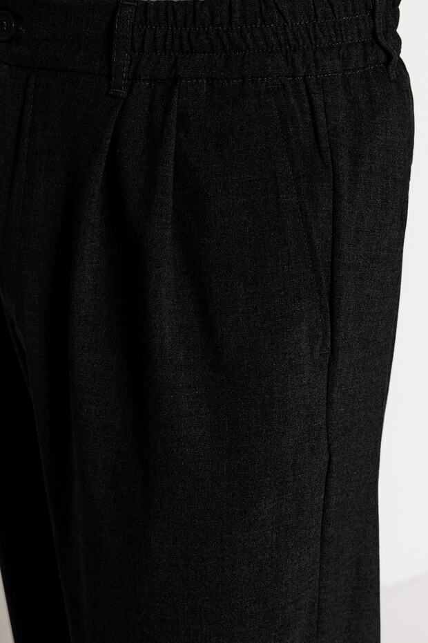 Siyah Wide Leg Bol Kumaş Baggy Pantolon TMNSS23PL00039 - 10