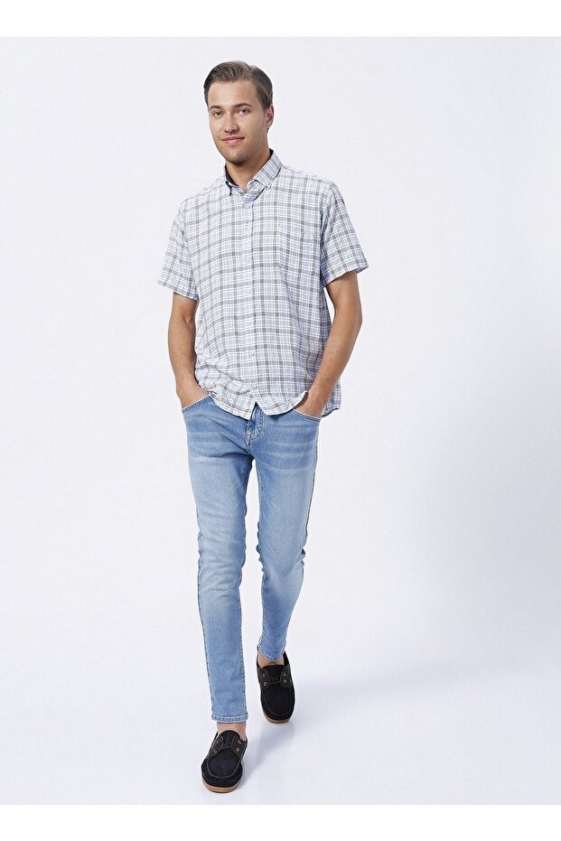 Gömlek, L, Mavi - 3