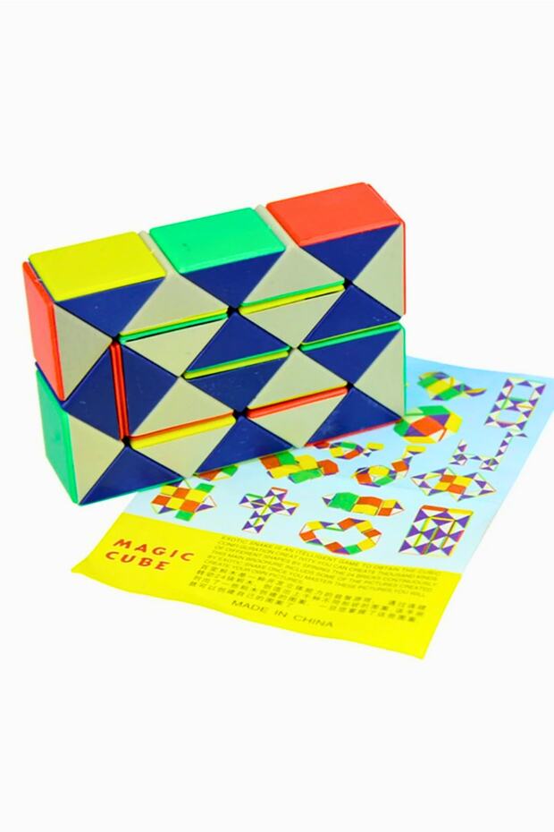 Renkli Yılan Kare Puzzle Eğitici Magic Küp Bükülebilen Şekillendirilen Yılan Zeka Küpü Yapboz Puzzle - 3