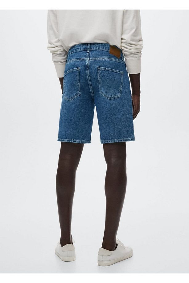 Regular Fit Denim Bermuda Şort - 4