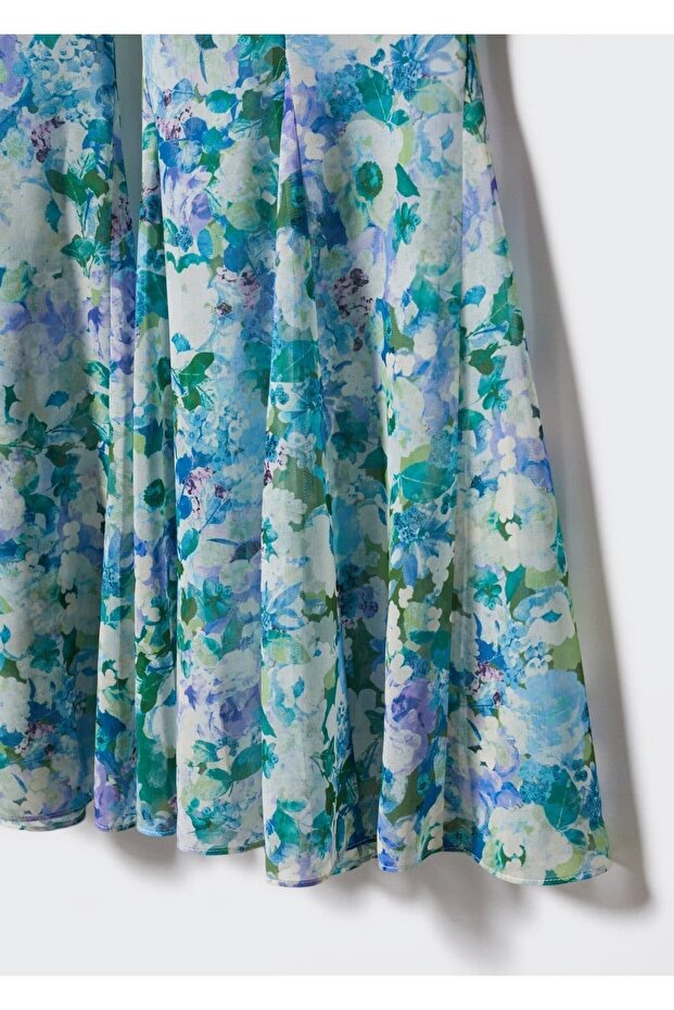 Çiçek Desenli Flared Pantolon - 6