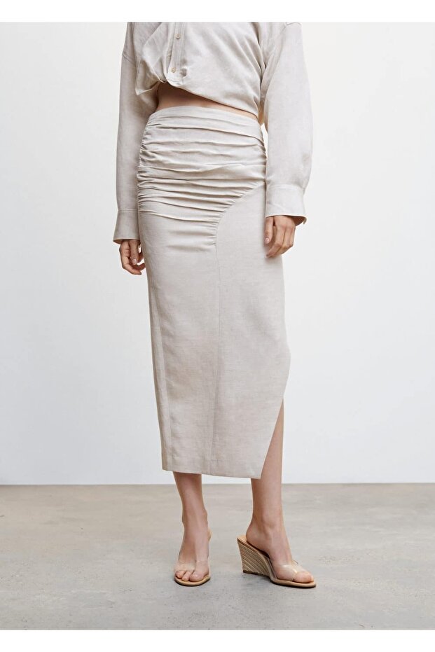 Fustă de in detaliată - 1