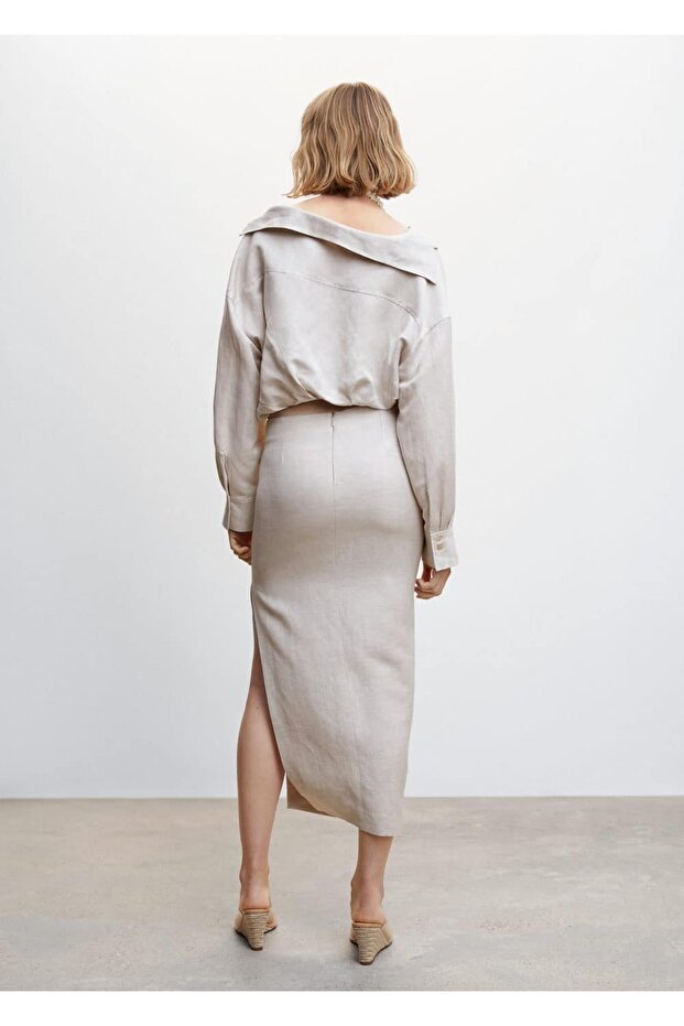 Fustă de in detaliată - 4