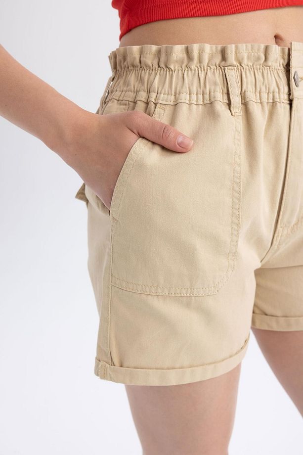 Regular Fit Yüksek Bel Gabardin %100 Pamuk Şort A3527ax23sm - 8
