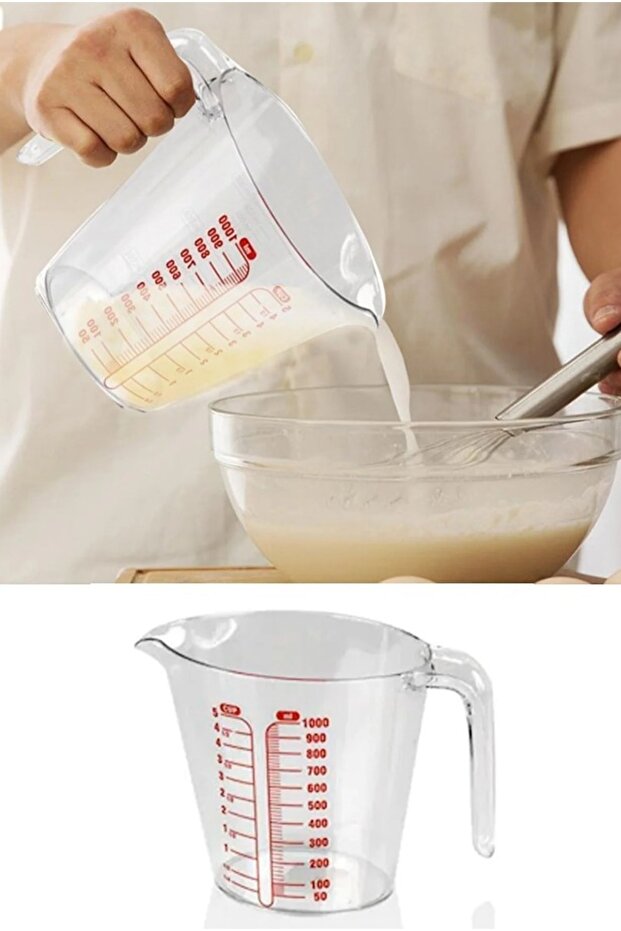 1000 ml Measuring Cup with Handle and Indicator Dough Pastry Pastry Liquid Scale G20 - 1