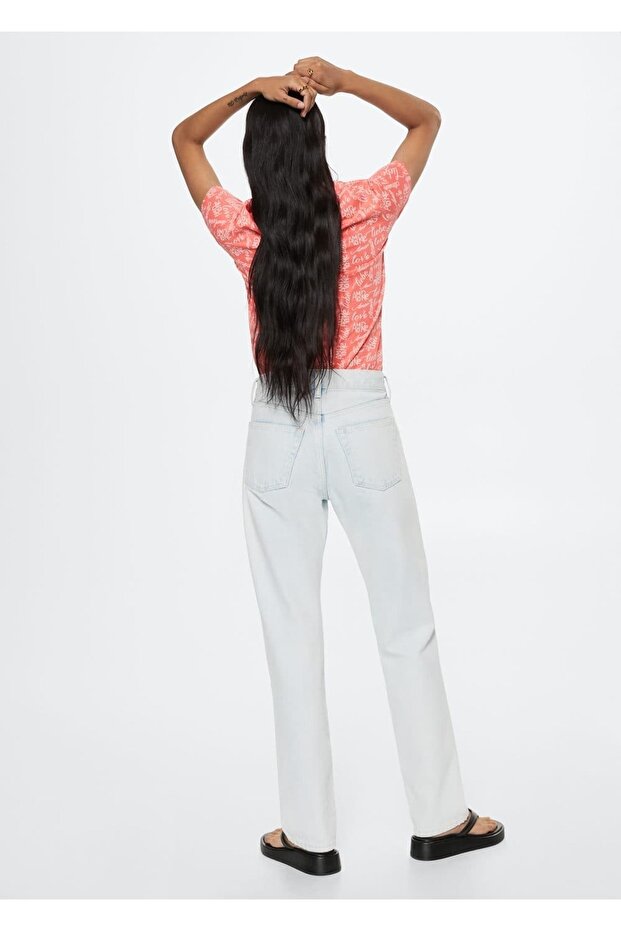 Logo Işlemeli Desenli Tişört - 4