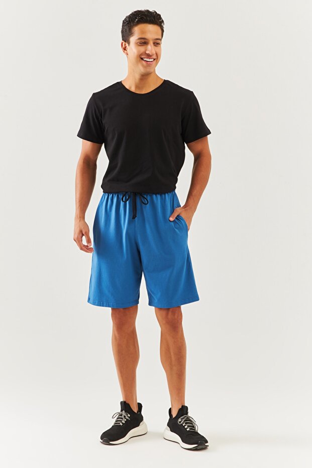Indigo Comfortable 100% Cotton Combed Cotton Lace Up Short Trendy Men's Shorts with Pockets