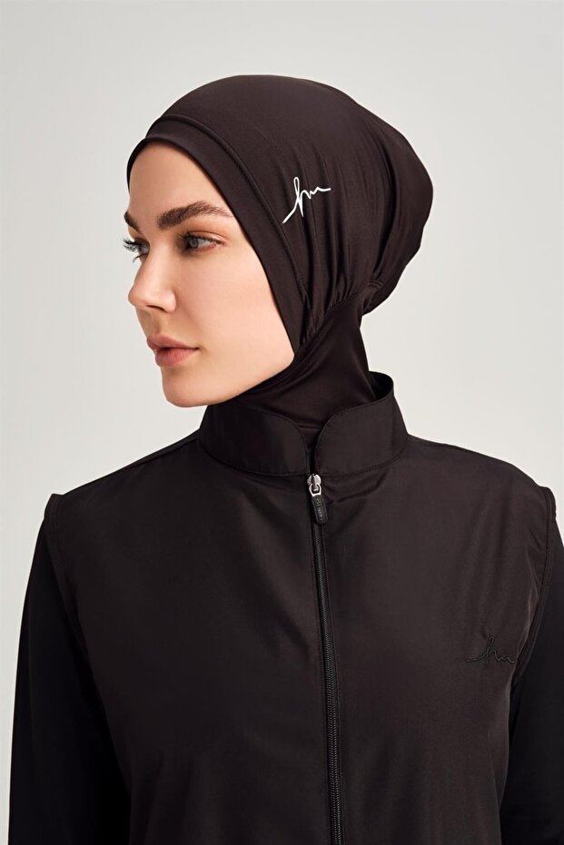 Siyah Tesettür Yüzücü Bone - 1