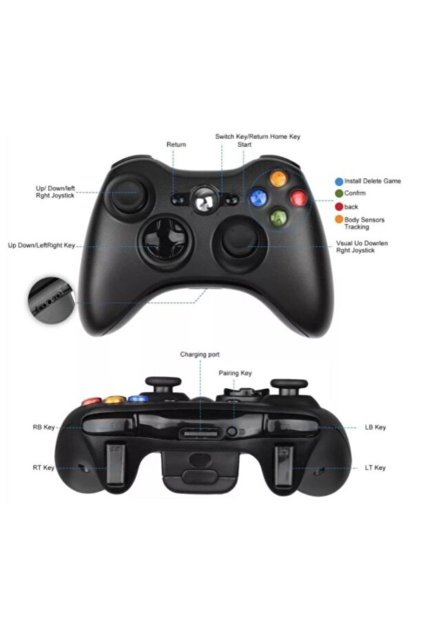 Yues XBox 360, PS3, PC Ve Android Kablosuz Wireless Controller - 3