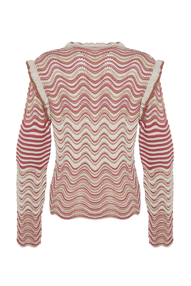 Трикотажний светр-пуловер з візерунком з оборками Tas Self TWOAW24KZ00119 - 8