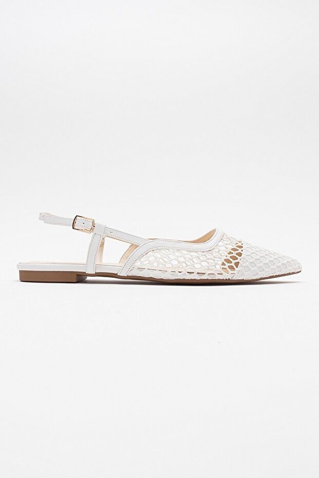 BRACE fehér bőrű női szandál - 6