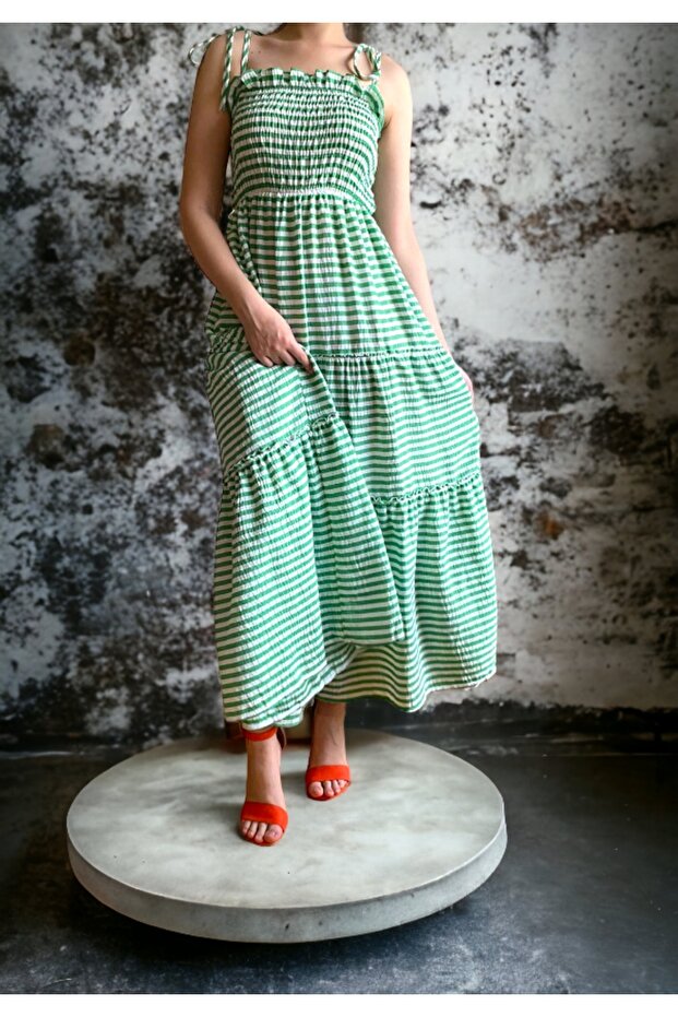 Cotton Katlı Elbise - 3