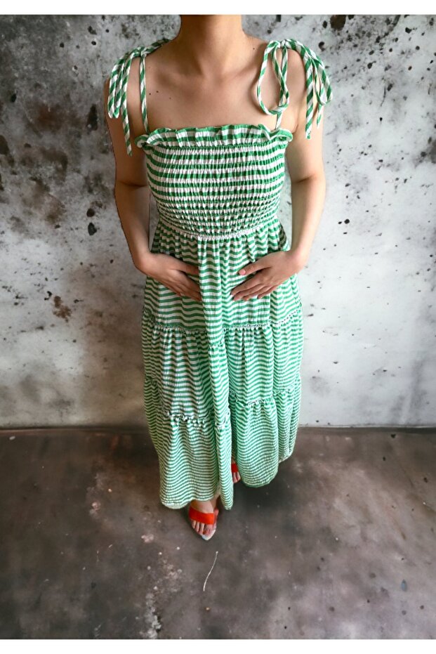 Cotton Katlı Elbise - 5