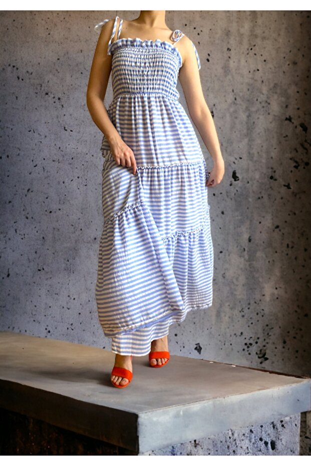 Cotton Katlı Elbise - 3