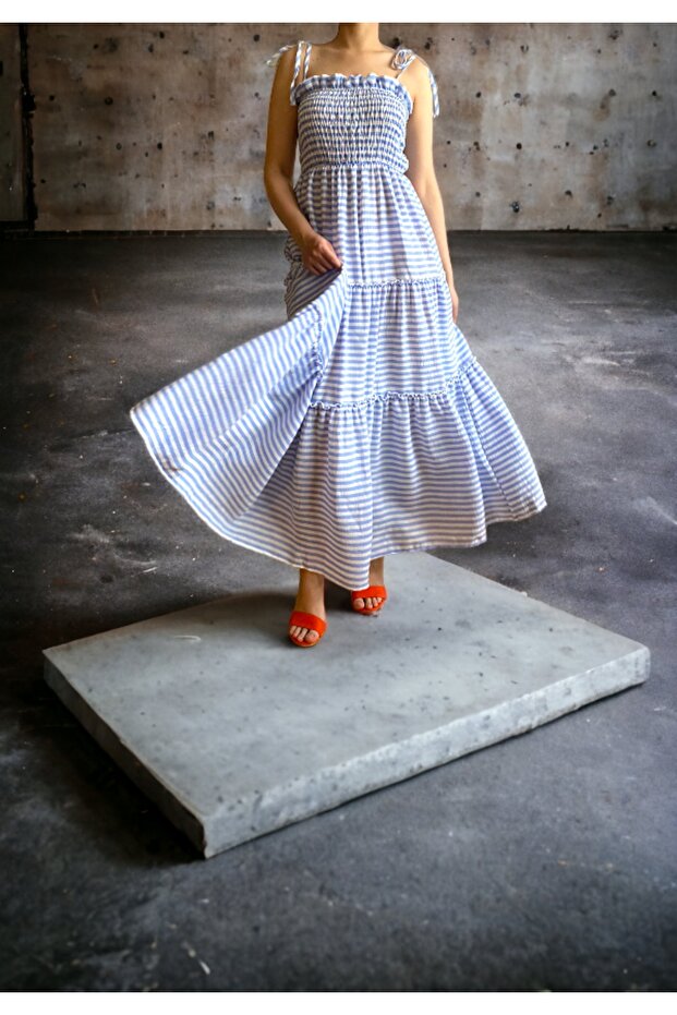 Cotton Katlı Elbise - 4