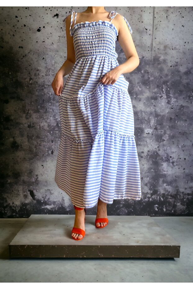 Cotton Katlı Elbise - 5