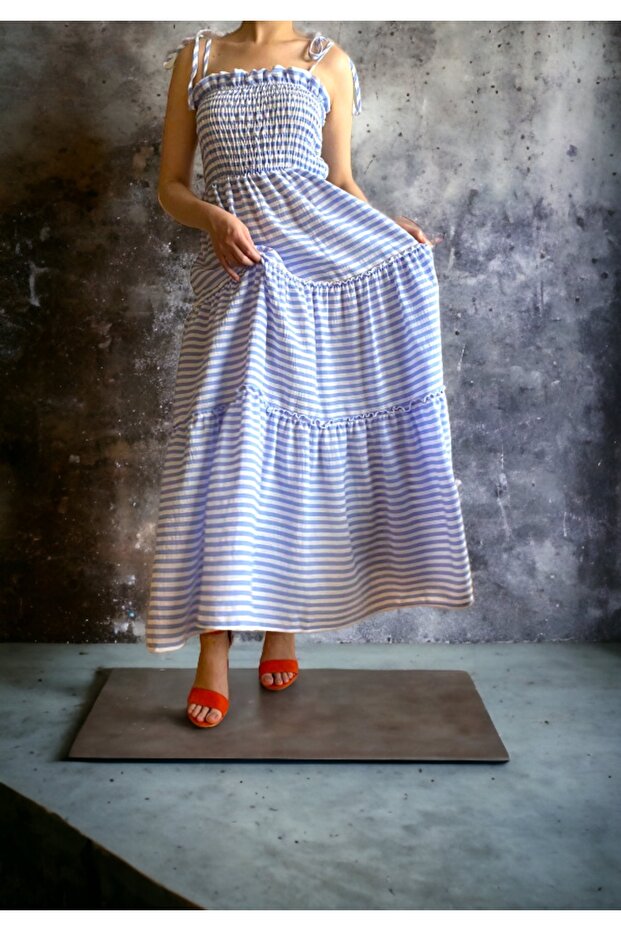 Cotton Katlı Elbise - 6