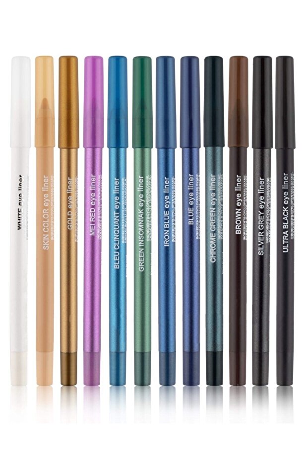 12 Color Neon Oil Eye Liner Set