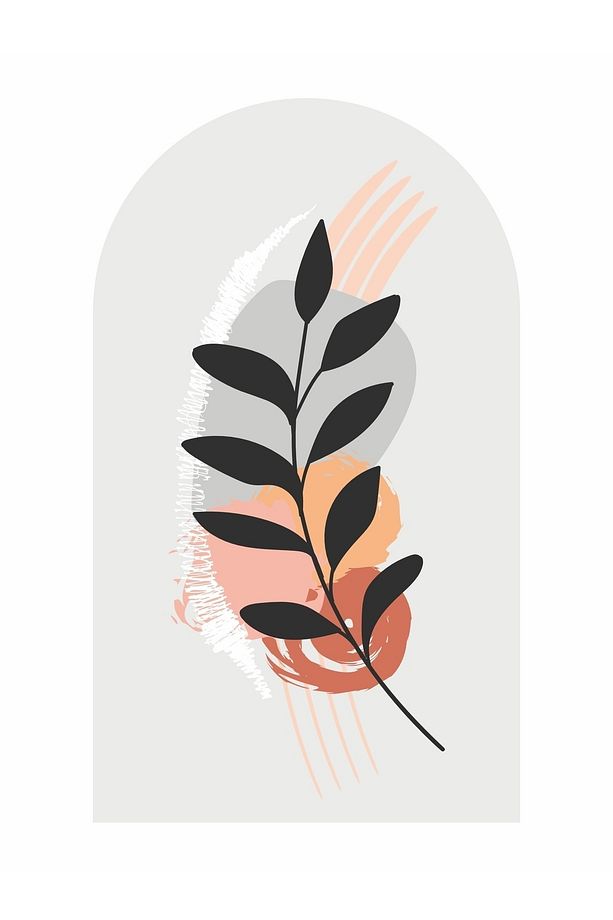 Boho Bohem Tarz Yaprak Ve Güneş Temalı Duvar Sticker - 6