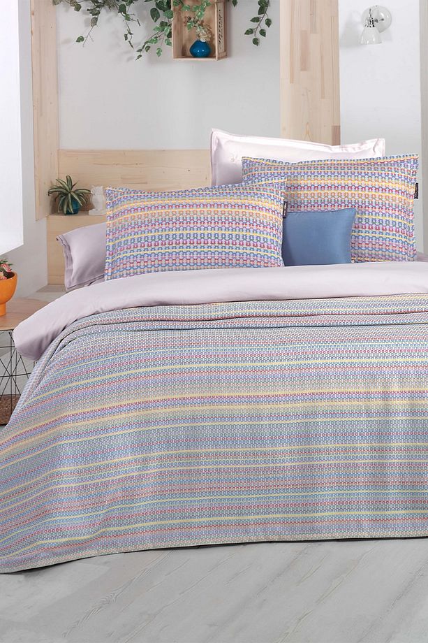 Libby Multicolour Çift Kişilik Yatak Örtüsü Seti - 1