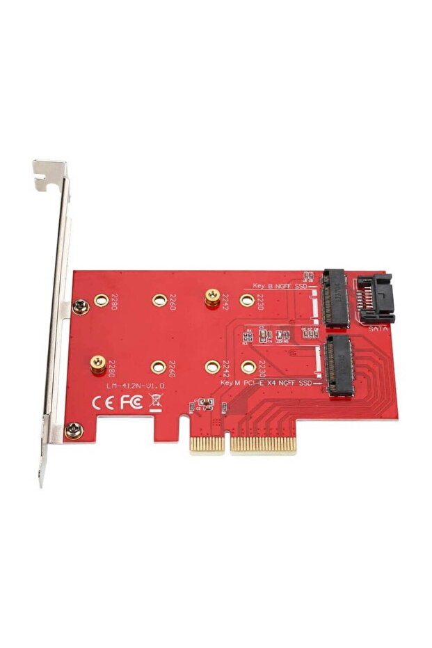 M.2 Nvme Ngff B M Key Ssd To Pci-e X4 Express Kart 4x Çevirici Dönüştürücü - 4