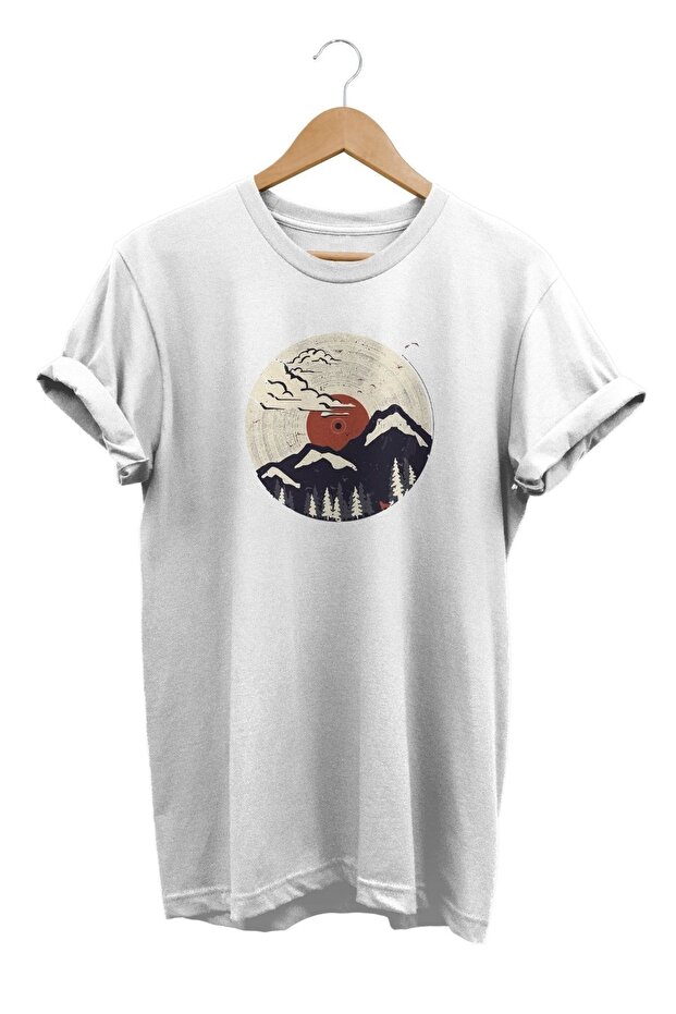 Fuji Mountain Printed 100% Cotton Oversize T-shirt Plus Size T-Shirt