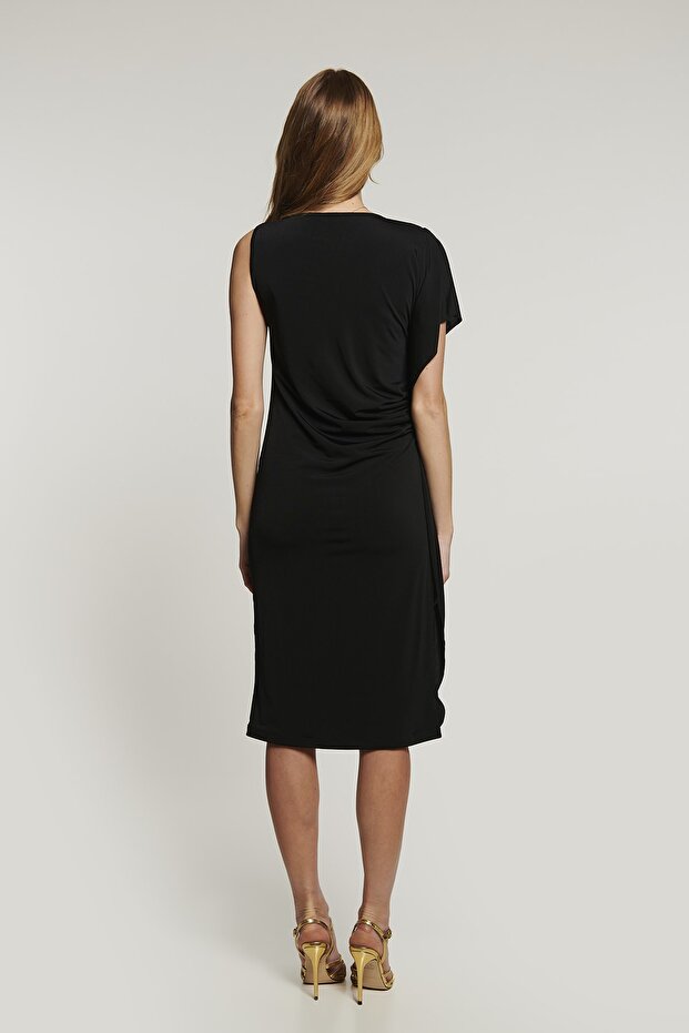 Bella Siyah Hamile Elbise - 8