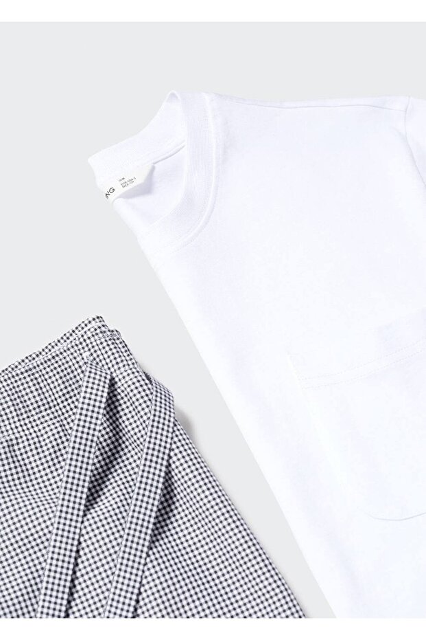 Pamuklu Şort Pijama Takımı - 7