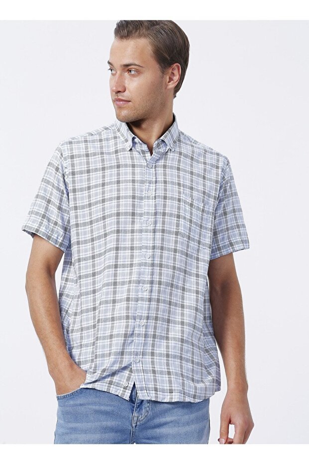 Gömlek, L, Mavi - 1