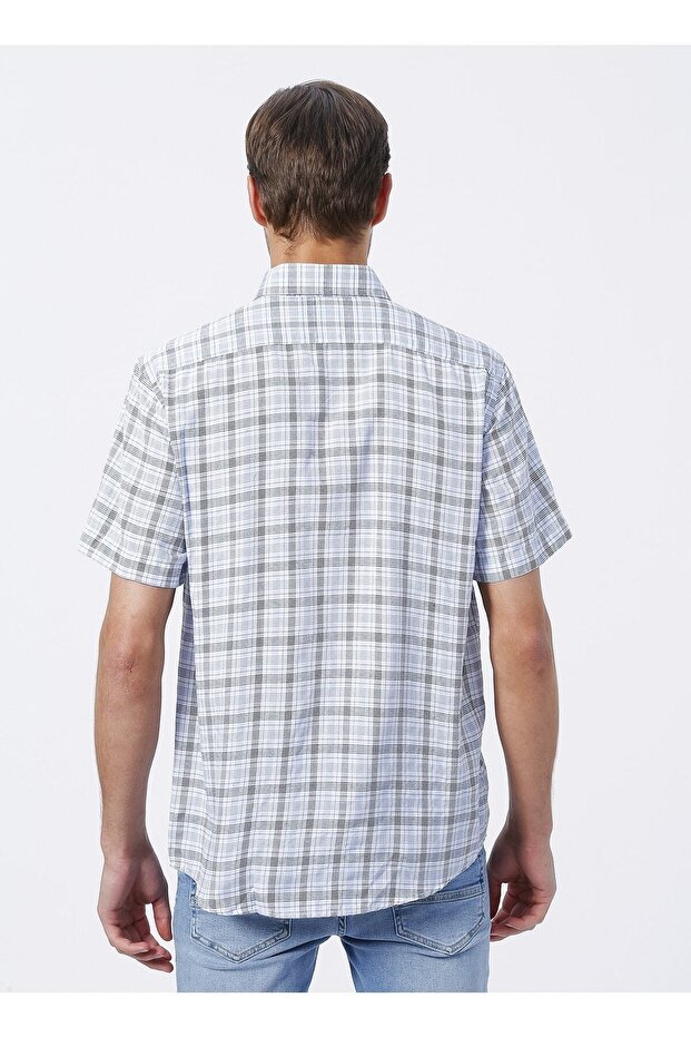 Gömlek, L, Mavi - 5