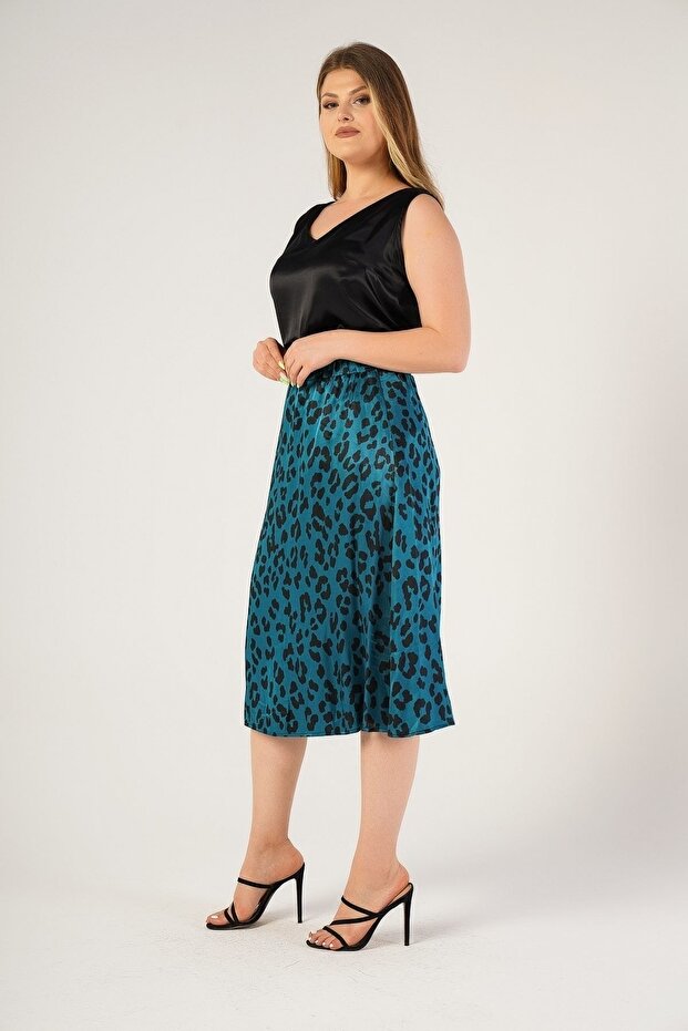 بالاضافة الى حجم تنورة منقوشة ليوبارد - 3