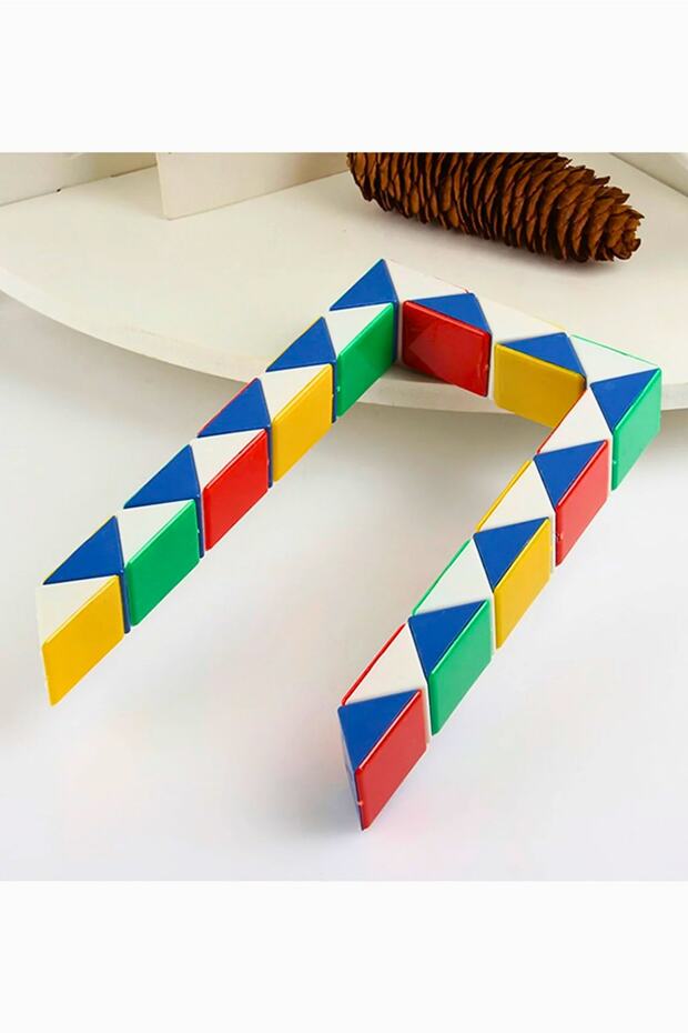 Renkli Yılan Kare Puzzle Eğitici Magic Küp Bükülebilen Şekillendirilen Yılan Zeka Küpü Yapboz Puzzle - 6