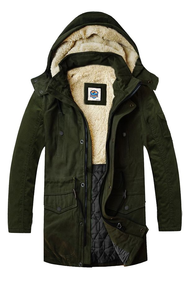 Slim Fit Çıkarılabilir Kapüşonlu Gabardin Uzun Parka Kaban - 1