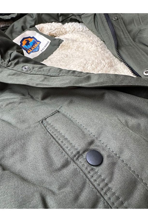 Slim Fit Çıkarılabilir Kapüşonlu Gabardin Uzun Parka Kaban - 6