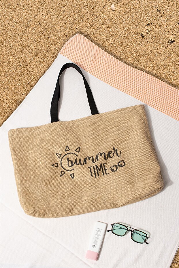 حقيبة شاطئ بطبعة وقت الصيف - 1