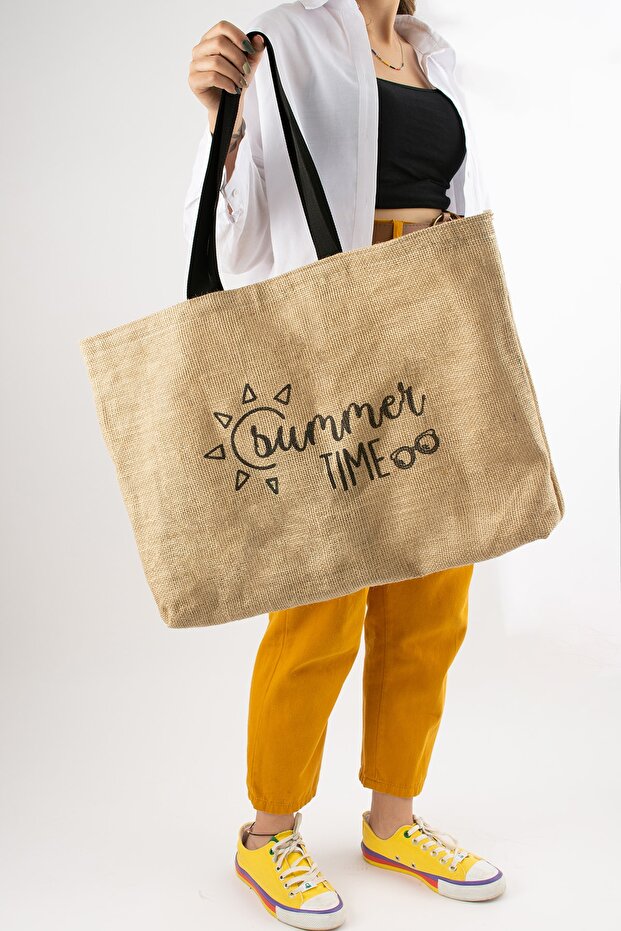 حقيبة شاطئ بطبعة وقت الصيف - 3